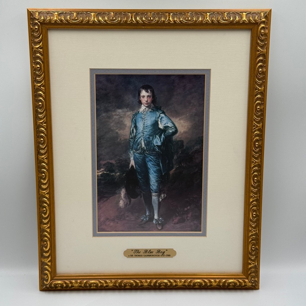 The Blue Boy Sir Thomas Gainsborough Framed Art Print Ornate Gold Frame 12x15